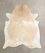 Beige and White XX-Large Brazilian Cowhide Rug 7'7"H x 6'10"W #A33006 by Hudson Hides