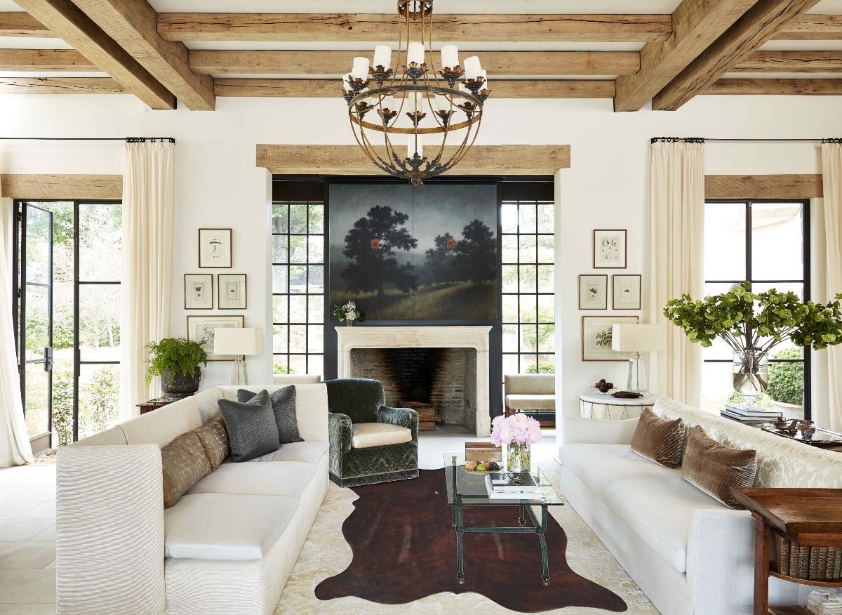Dark Brindle X-Large Brazilian Cowhide Rug 6'10"H x 6'0"W #A33040 by Hudson Hides