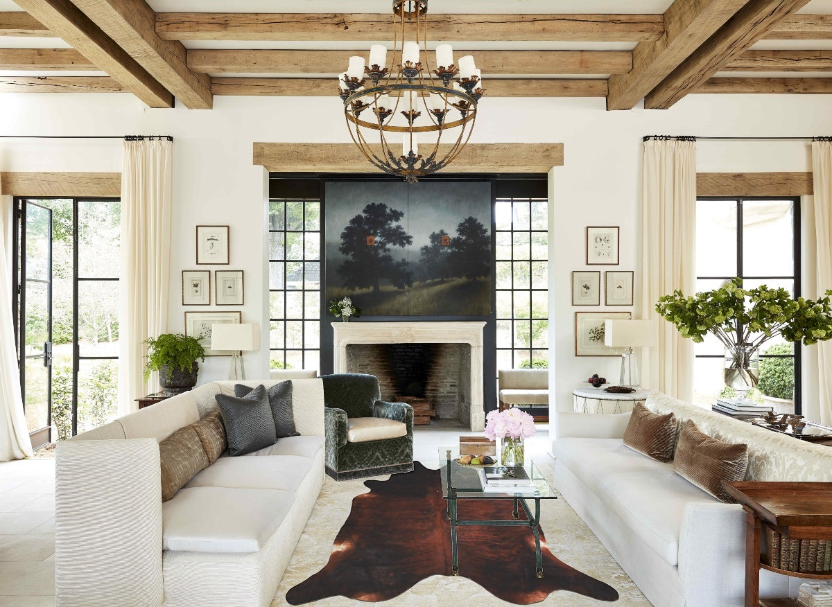 Dark Brindle XX-Large Brazilian Cowhide Rug 7'6"H x 7'5"W #A33051 by Hudson Hides