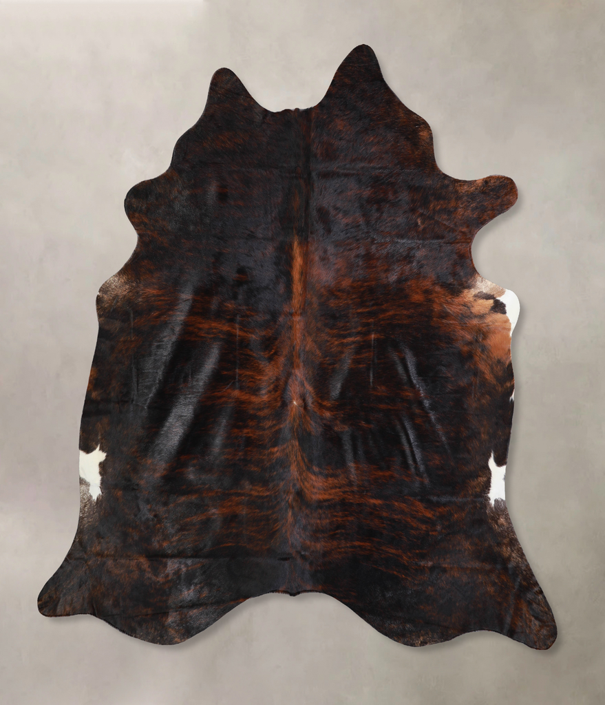 Dark Brindle X-Large Brazilian Cowhide Rug 6'11"H x 6'9"W #A33070 by Hudson Hides