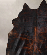 Dark Brindle X-Large Brazilian Cowhide Rug 6'11"H x 6'9"W #A33070 by Hudson Hides