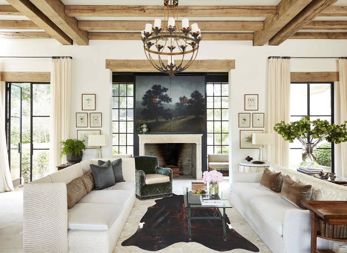 Dark Brindle X-Large Brazilian Cowhide Rug 6'11"H x 6'9"W #A33070 by Hudson Hides