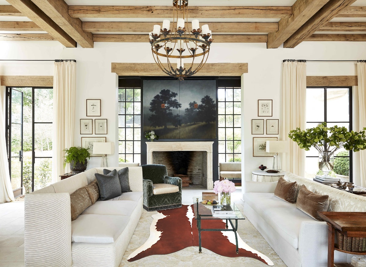 Hereford X-Large Brazilian Cowhide Rug 6'6"H x 6'11"W #A33087 by Hudson Hides