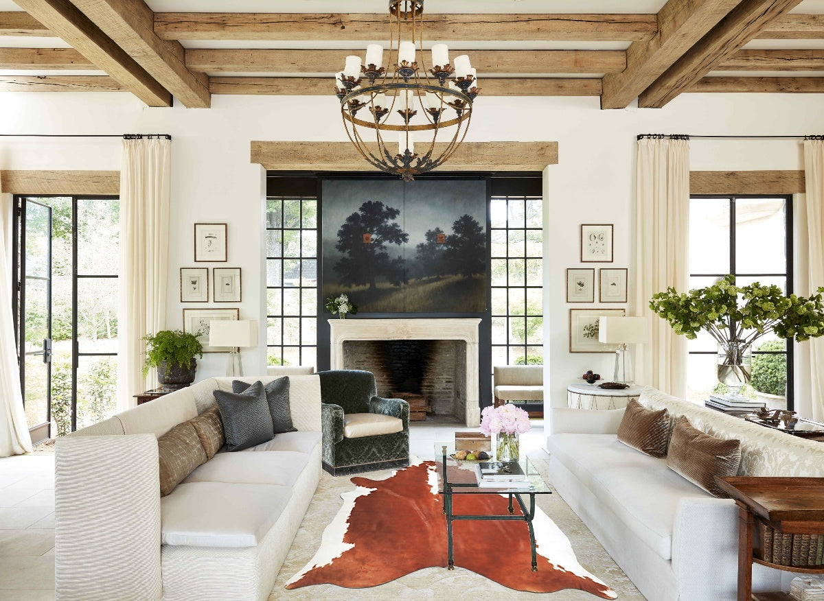 Hereford XX-Large Brazilian Cowhide Rug 8'2"H x 7'3"W #A33095 by Hudson Hides