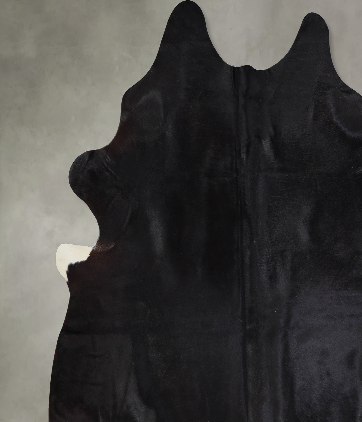 Solid Black X-Large Brazilian Cowhide Rug 7'1"H x 6'11"W #A33184 by Hudson Hides