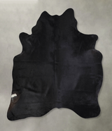 Solid Black X-Large Brazilian Cowhide Rug 7'1"H x 6'0"W #A33205 by Hudson Hides