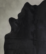 Solid Black X-Large Brazilian Cowhide Rug 7'1"H x 6'0"W #A33205 by Hudson Hides