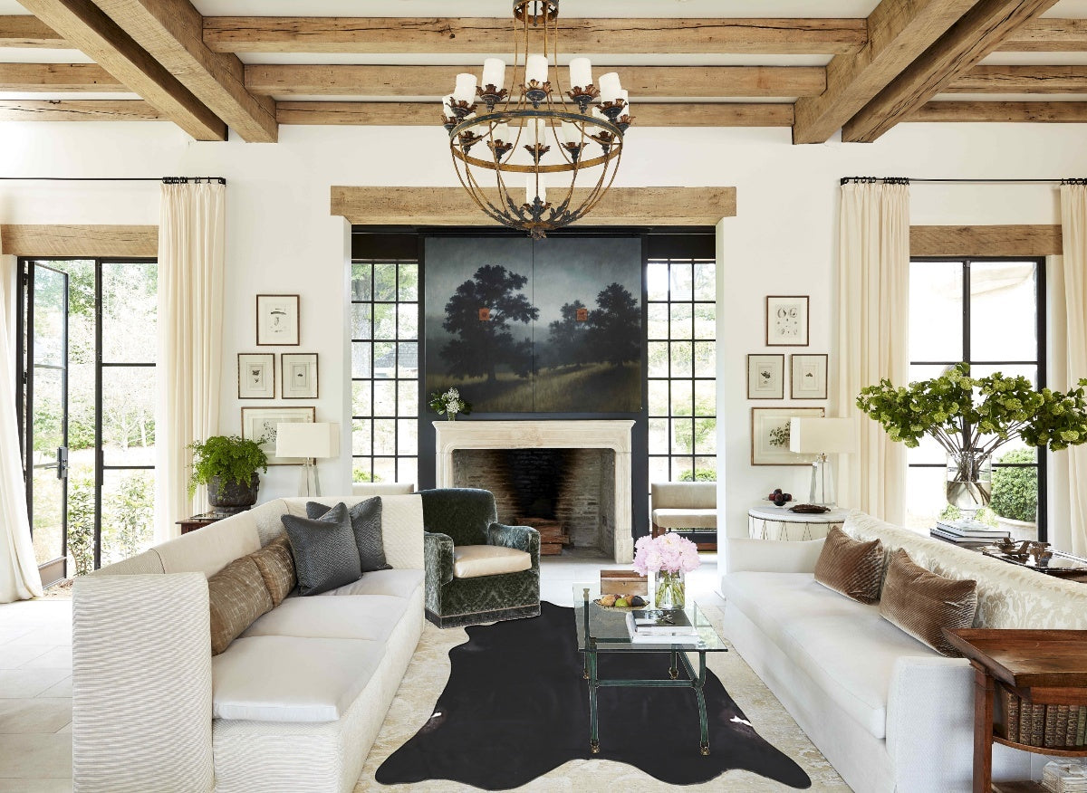 Solid Black Cowhide Rug #A33250