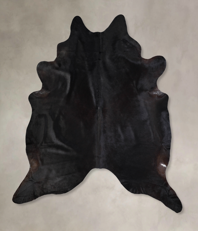 Solid Black Cowhide Rug #A33332