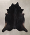 Solid Black XX-Large Brazilian Cowhide Rug 7'7