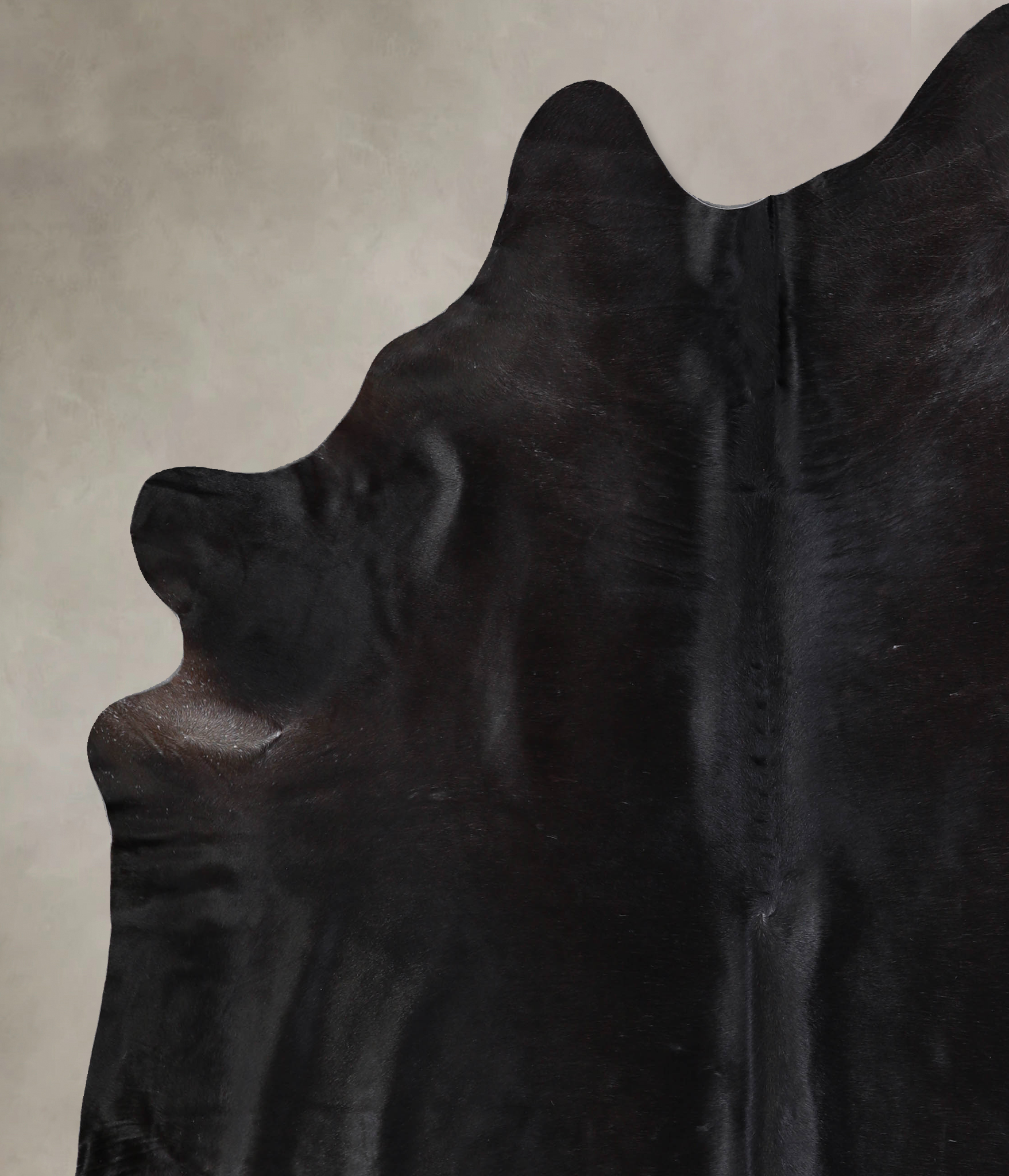 Solid Black Cowhide Rug #A33403