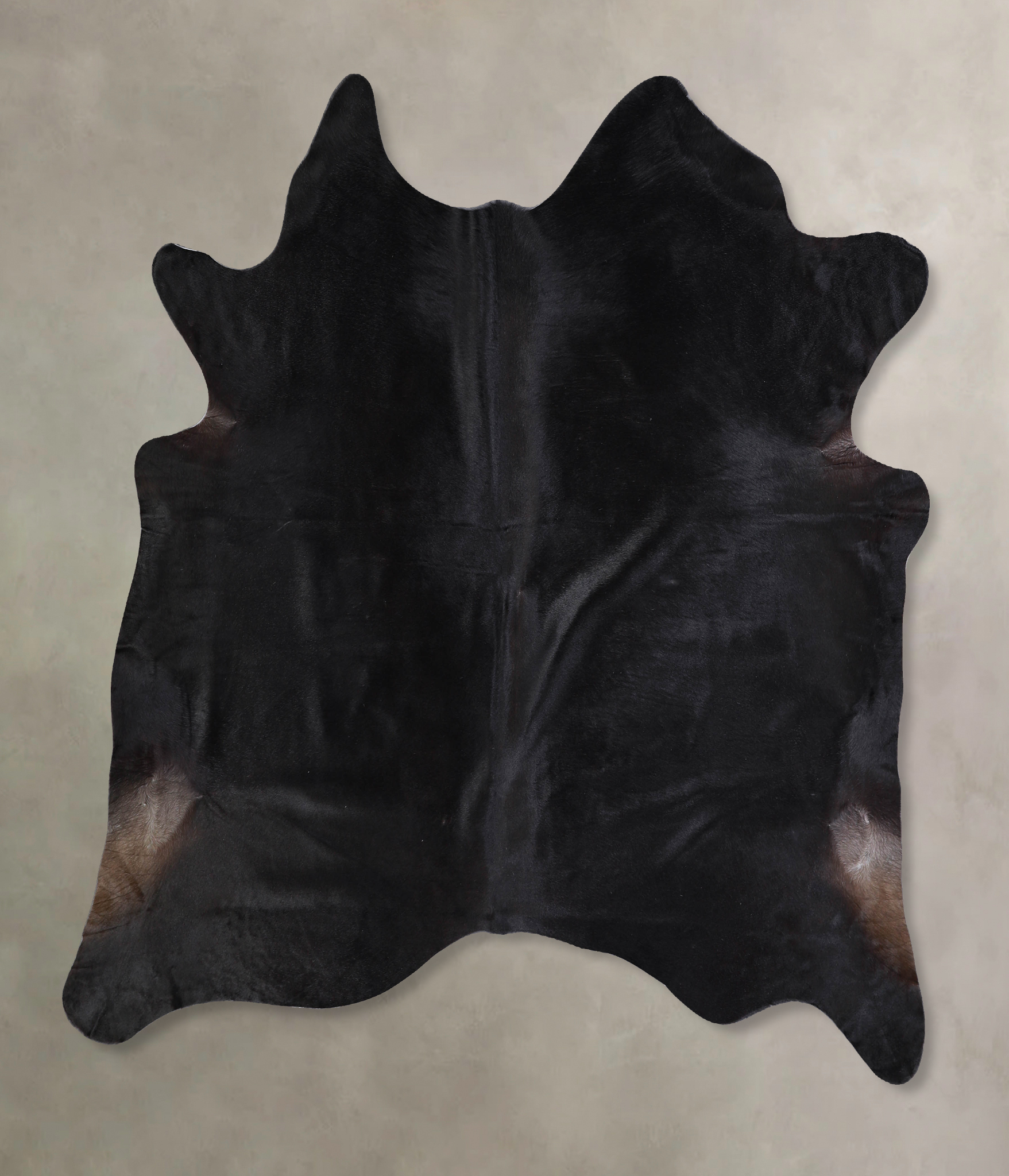 Solid Black Cowhide Rug #A33422