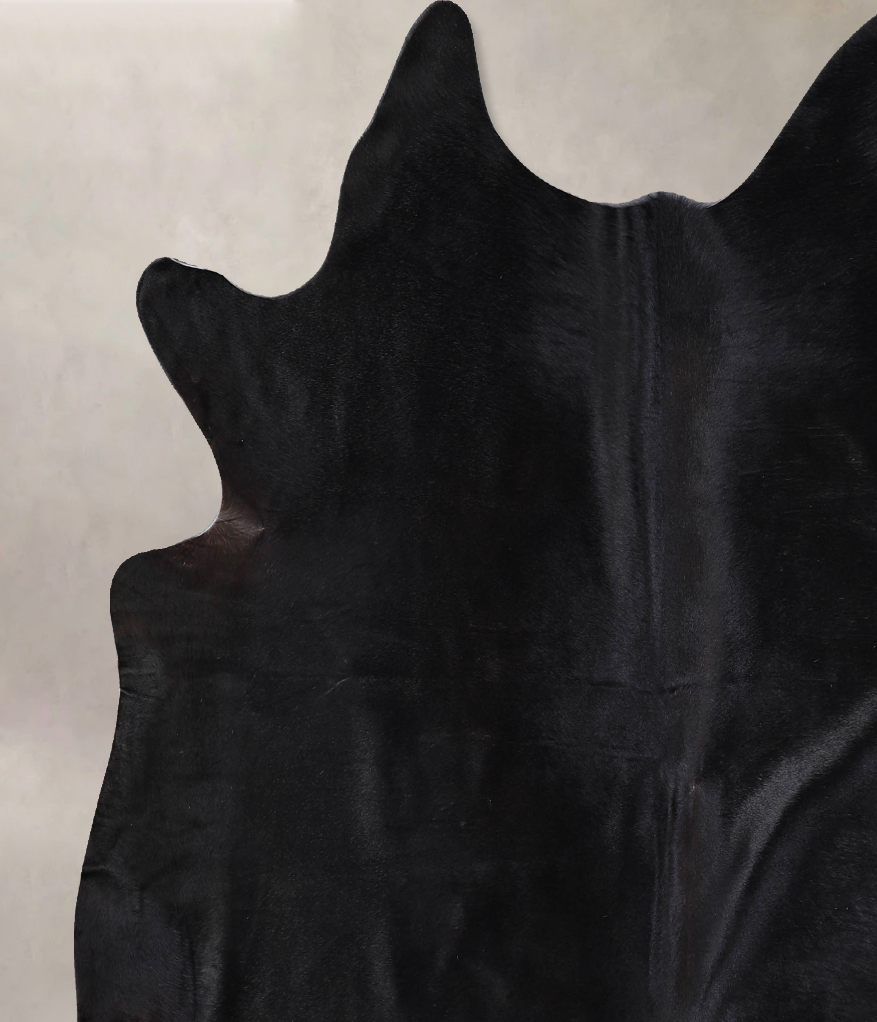 Solid Black Cowhide Rug #A33422