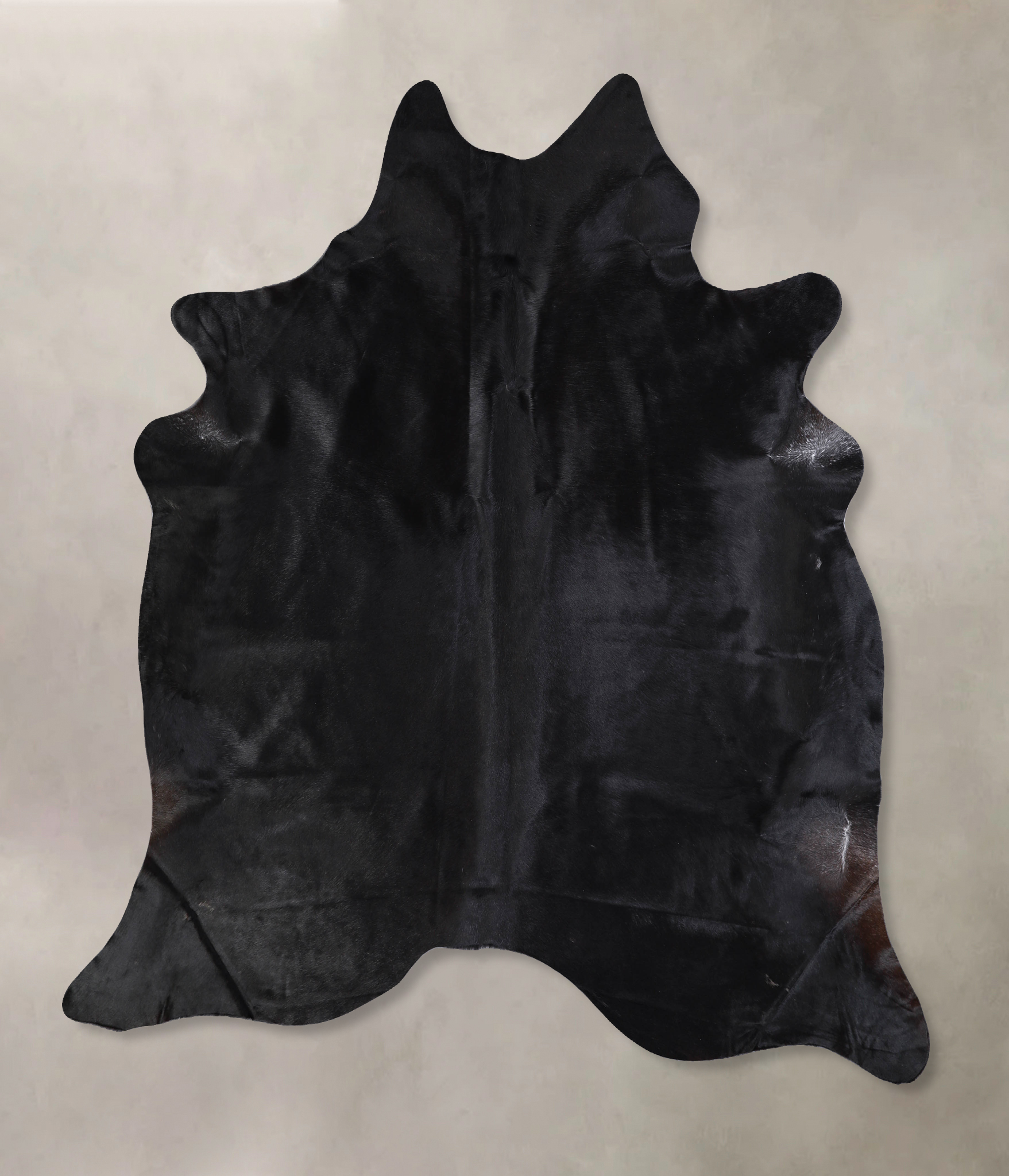 Solid Black Cowhide Rug #A33442