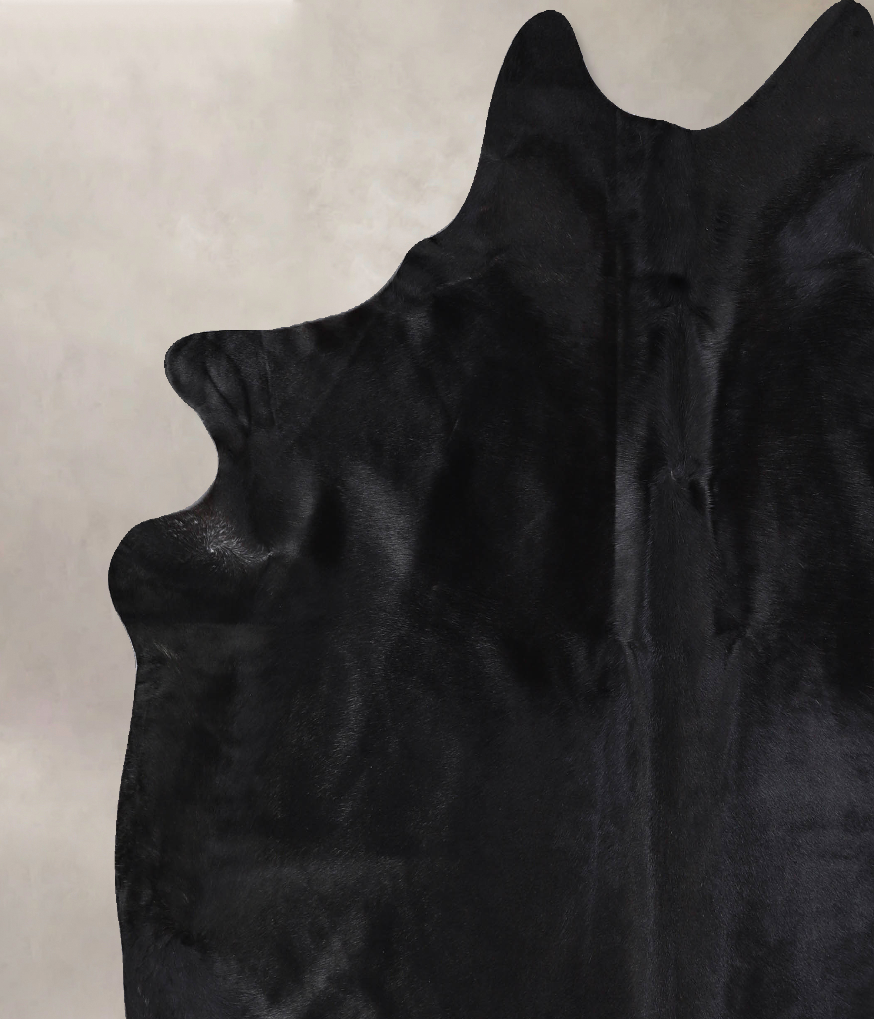 Solid Black Cowhide Rug #A33442