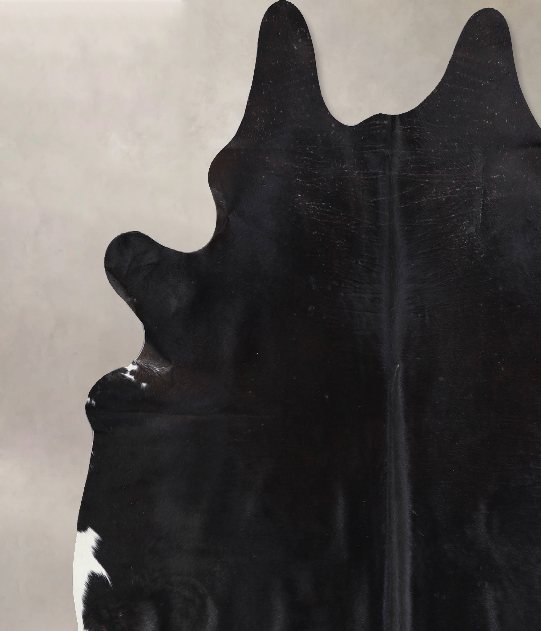 Solid Black Cowhide Rug #A33447