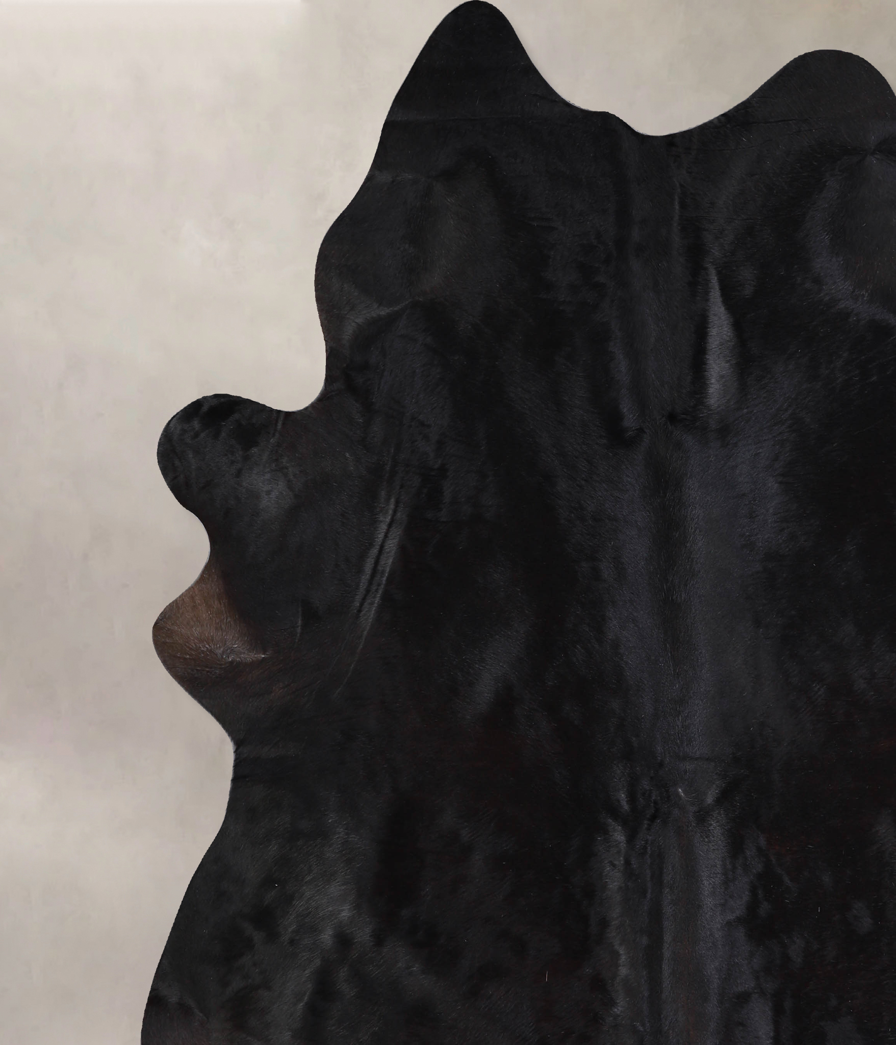 Solid Black Cowhide Rug #A33454