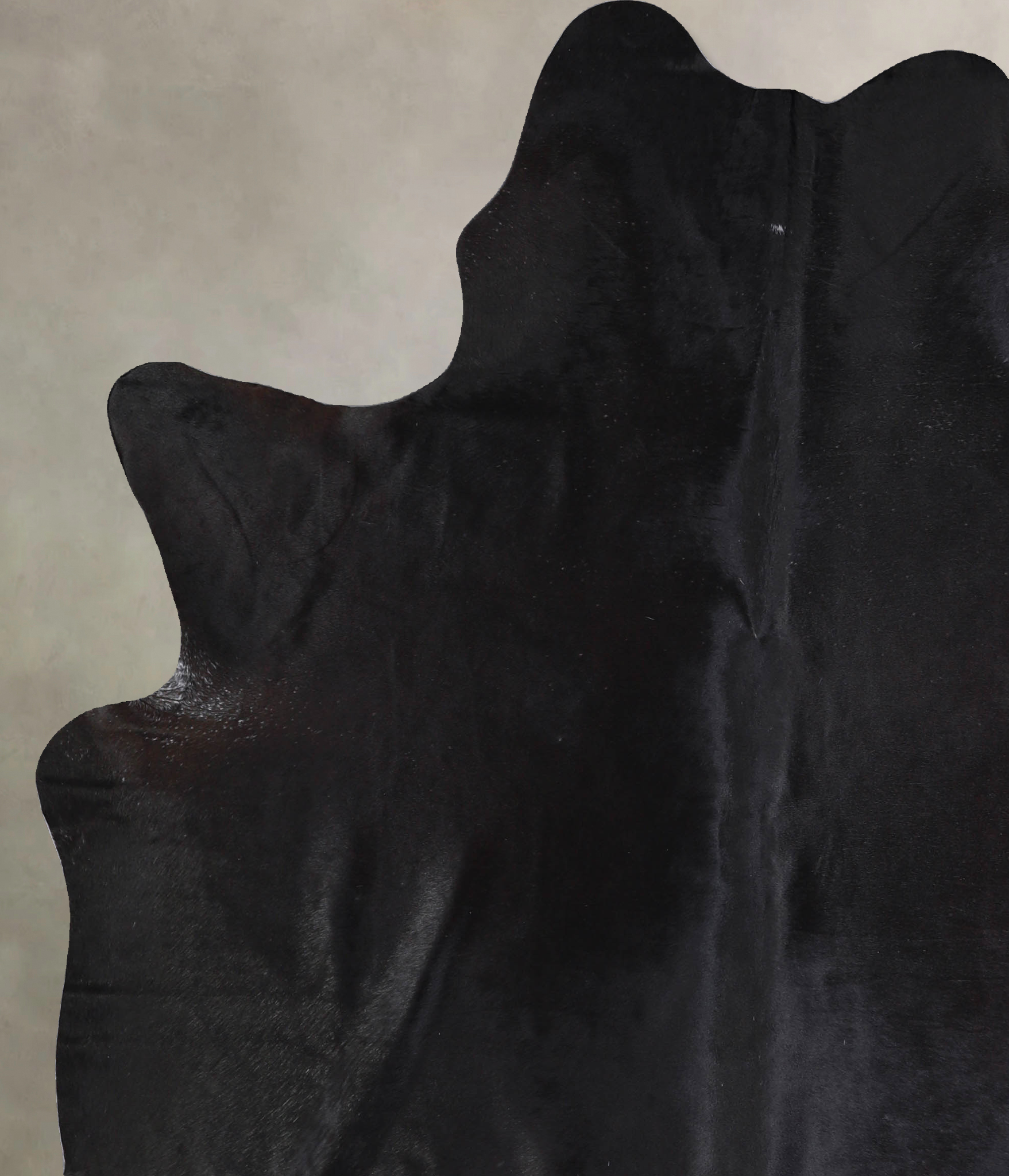 Solid Black Cowhide Rug #A33461