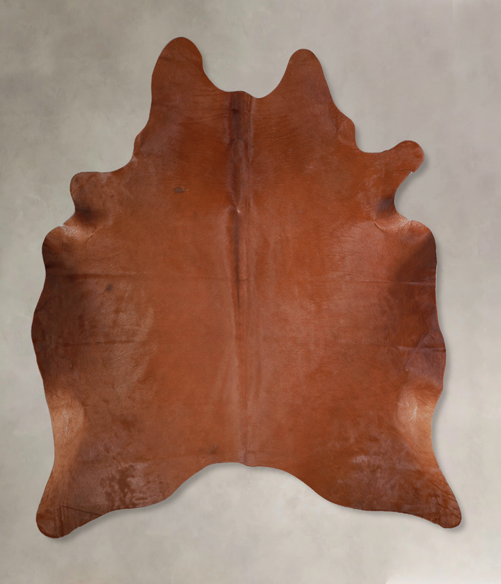 Solid Brown X-Large Brazilian Cowhide Rug 7'2"H x 6'1"W #A33540 by Hudson Hides