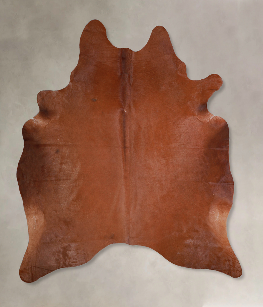 Solid Brown X-Large Brazilian Cowhide Rug 7'2"H x 6'1"W #A33540 by Hudson Hides