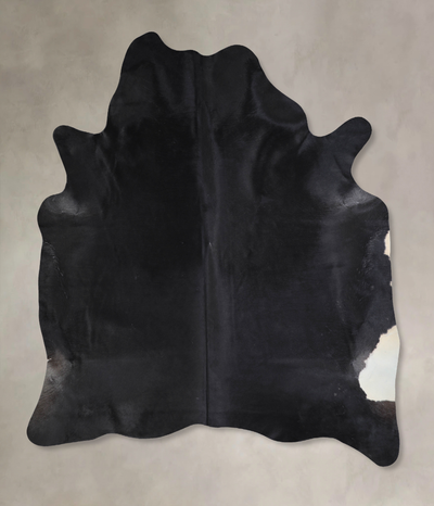 Solid Black Cowhide Rug #A33547