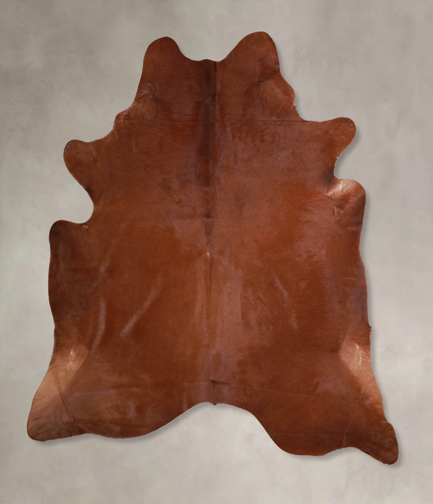 Solid Brown X-Large Brazilian Cowhide Rug 7'2"H x 6'2"W #A33551 by Hudson Hides