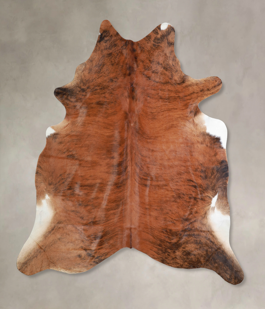 Medium Brindle X-Large Brazilian Cowhide Rug 7'5"H x 6'8"W #A33580 by Hudson Hides
