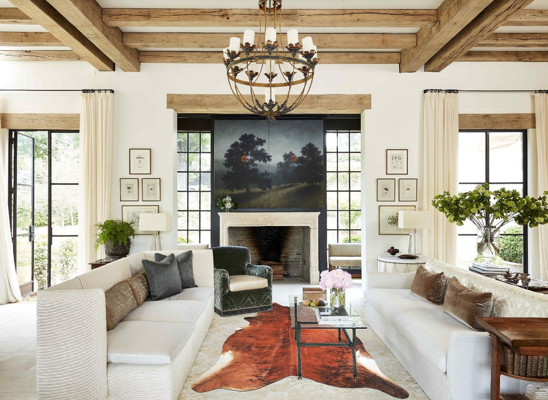 Medium Brindle X-Large Brazilian Cowhide Rug 7'5"H x 6'8"W #A33580 by 