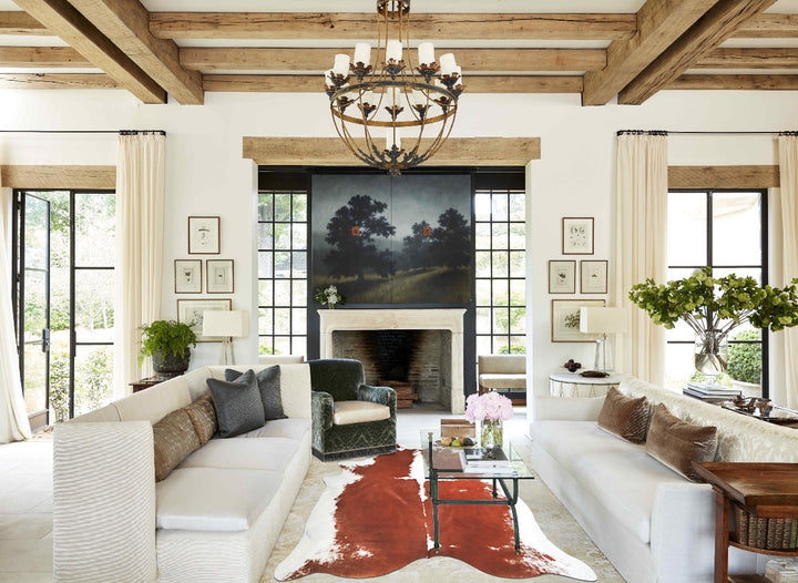Hereford XX-Large Brazilian Cowhide Rug 7'7"H x 6'11"W #A33588 by Hudson Hides