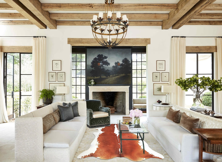 Hereford X-Large Brazilian Cowhide Rug 7'2"H x 6'11"W #A33589 by Hudson Hides