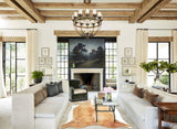 Beige and White X-Large Brazilian Cowhide Rug 7'4"H x 6'5"W #A33614 by Hudson Hides