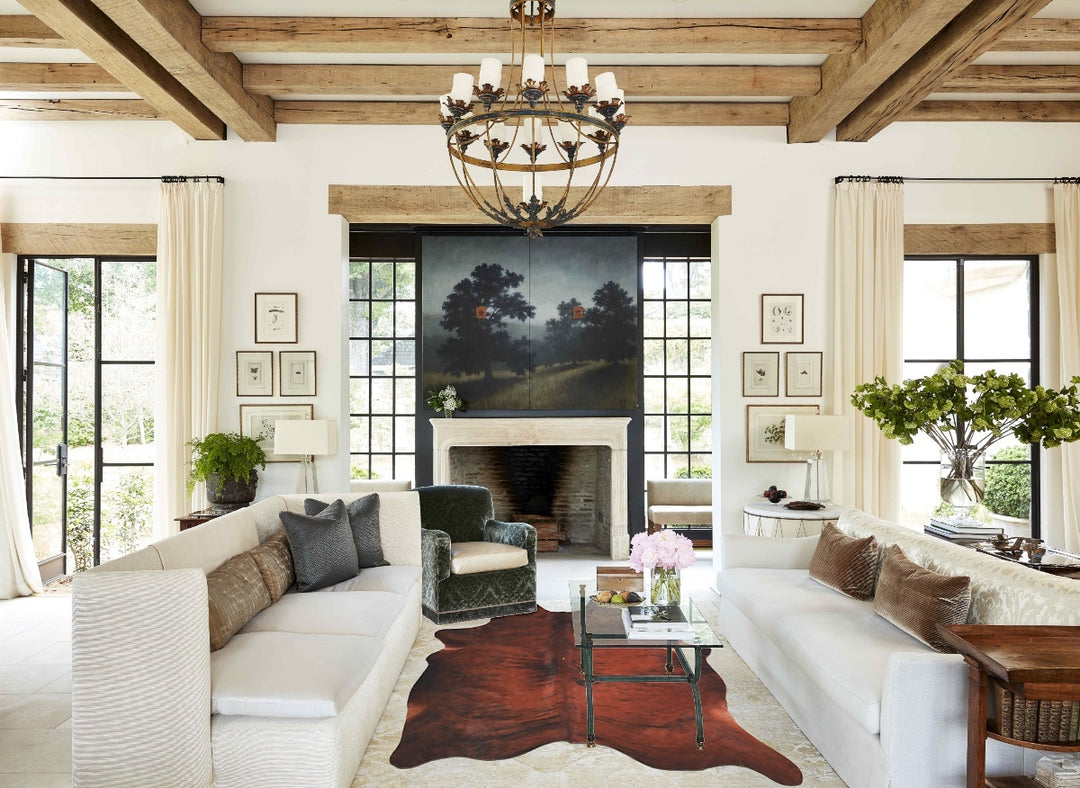 Medium Brindle X-Large Brazilian Cowhide Rug 7'3"H x 5'7"W #A33668 by 