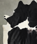 Black and White XX-Large Brazilian Cowhide Rug 7'8"H x 7'1"W #A33674 by Hudson Hides
