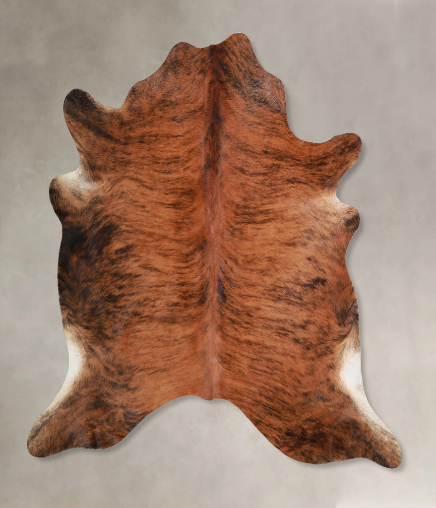 Medium Brindle X-Large Brazilian Cowhide Rug 6'4"H x 6'6"W #A33697 by Hudson Hides