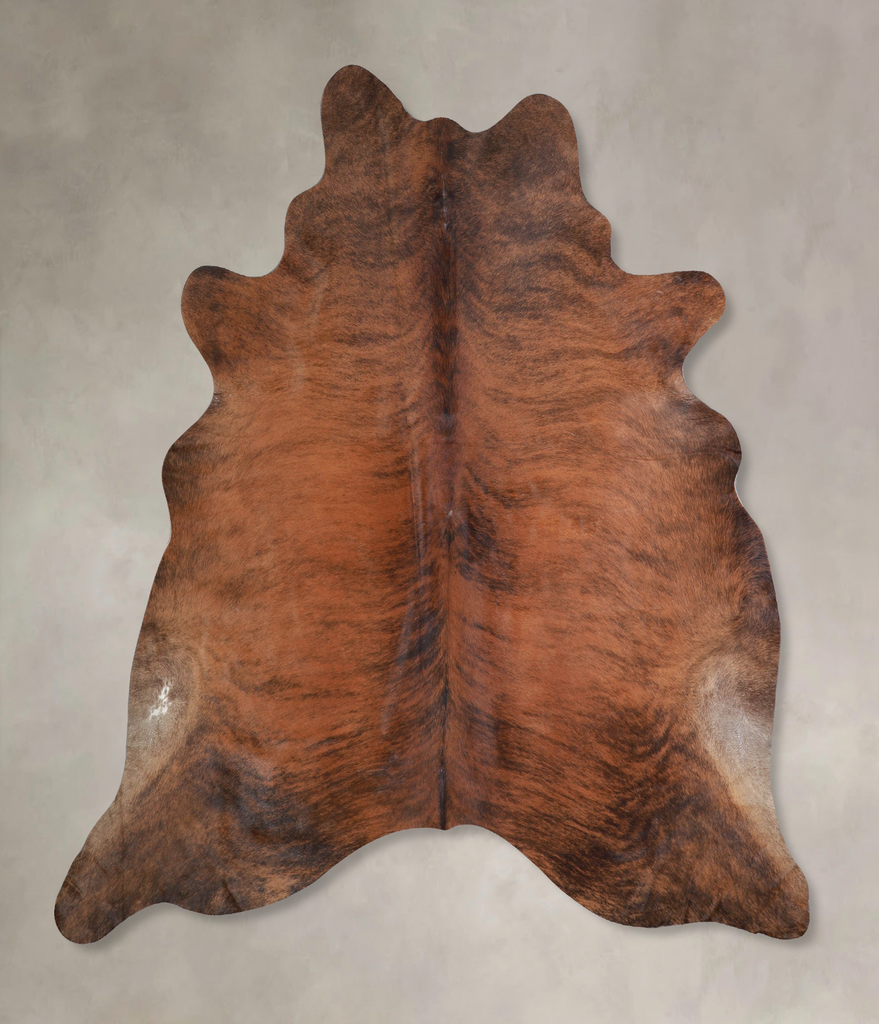 Medium Brindle X-Large Brazilian Cowhide Rug 6'7"H x 6'5"W #A33711 by Hudson Hides