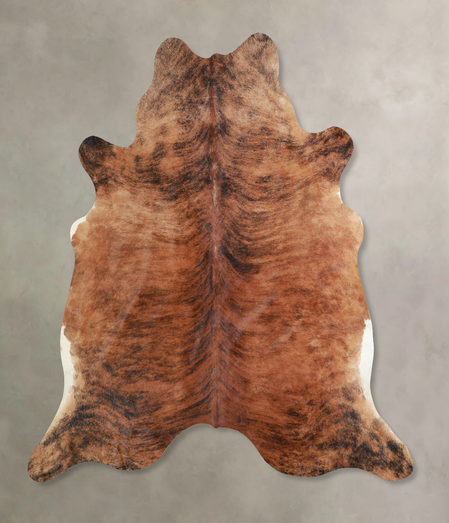 Medium Brindle X-Large Brazilian Cowhide Rug 6'8"H x 6'9"W #A33714 by Hudson Hides