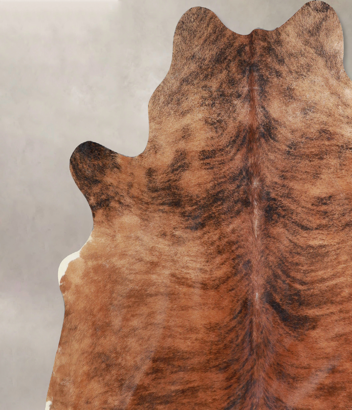 Medium Brindle X-Large Brazilian Cowhide Rug 6'8"H x 6'9"W #A33714 by Hudson Hides