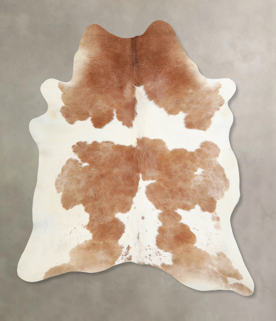 Brown and White X-Large Brazilian Cowhide Rug 7'0"H x 6'2"W #A33739 by Hudson Hides