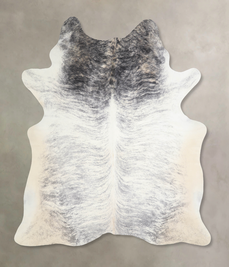 Grey Brindle X-Large Brazilian Cowhide Rug 7'5"H x 6'5"W #A33742 by Hudson Hides