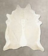 Beige and White X-Large Brazilian Cowhide Rug 7'4"H x 6'7"W #A33758 by Hudson Hides