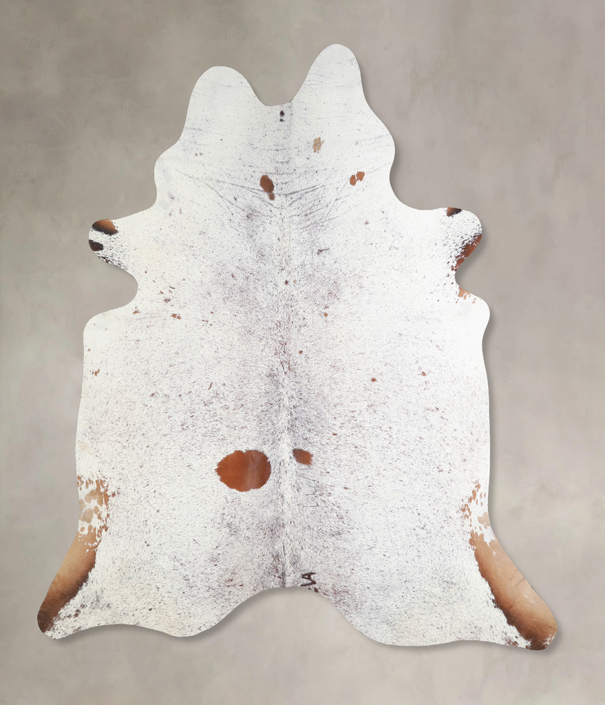 Salt and Pepper Brown X-Large Brazilian Cowhide Rug 7'6"H x 6'8"W #A33851 by Hudson Hides