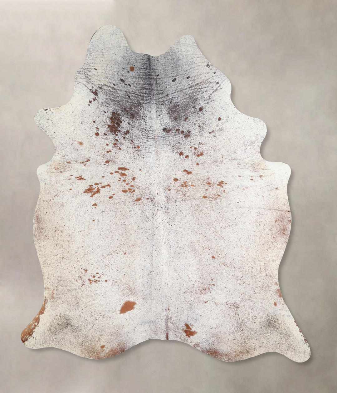 Salt and Pepper Brown X-Large Brazilian Cowhide Rug 7'2"H x 6'0"W #A33