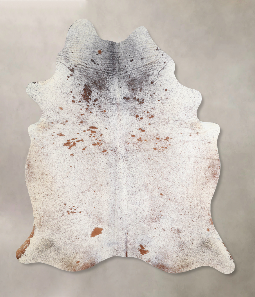 Salt and Pepper Brown X-Large Brazilian Cowhide Rug 7'2"H x 6'0"W #A33855 by Hudson Hides