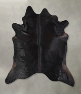 Solid Black XX-Large Brazilian Cowhide Rug 7'7"H x 7'4"W #A33877 by Hudson Hides