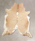 Beige and White XX-Large Brazilian Cowhide Rug 7'5"H x 6'11"W #A33923 by Hudson Hides
