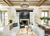 Beige and White XX-Large Brazilian Cowhide Rug 7'5"H x 6'11"W #A33923 by Hudson Hides