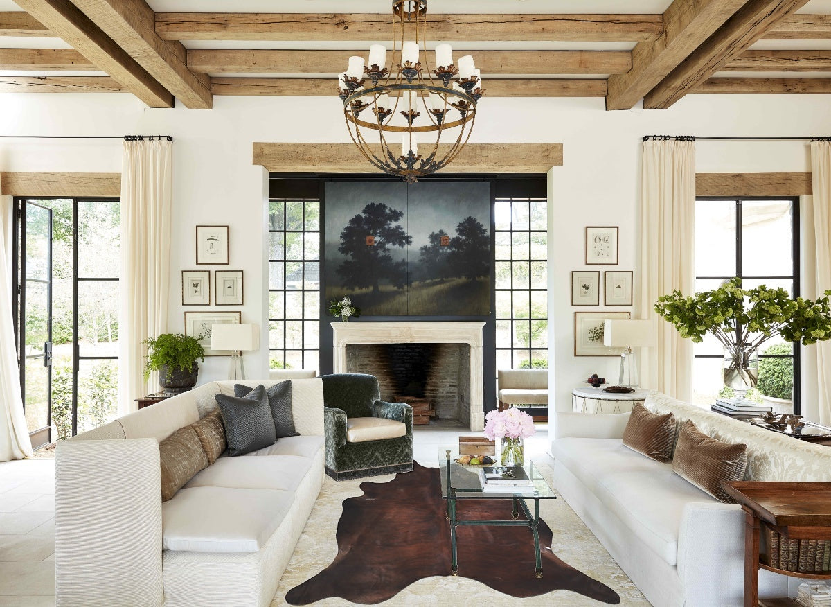 Dark Brindle XX-Large Brazilian Cowhide Rug 7'2"H x 7'1"W #A33981 by Hudson Hides