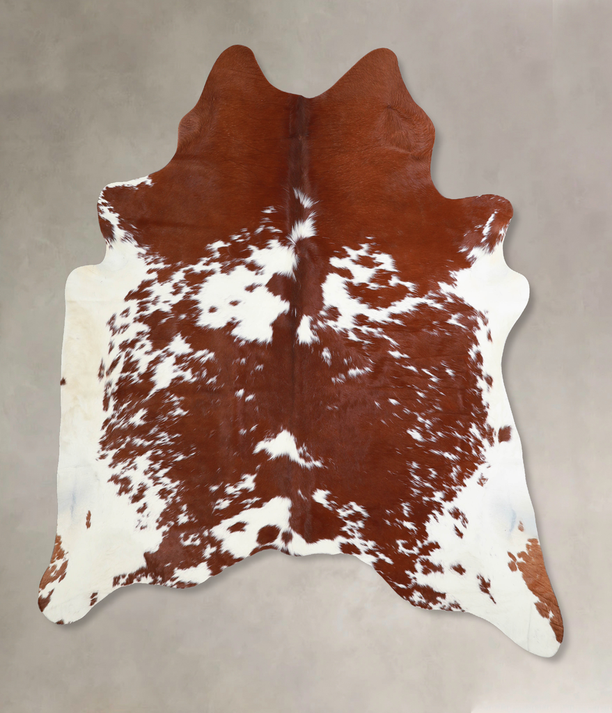 Brown and White X-Large Brazilian Cowhide Rug 7'1"H x 6'2"W #A33996 by Hudson Hides