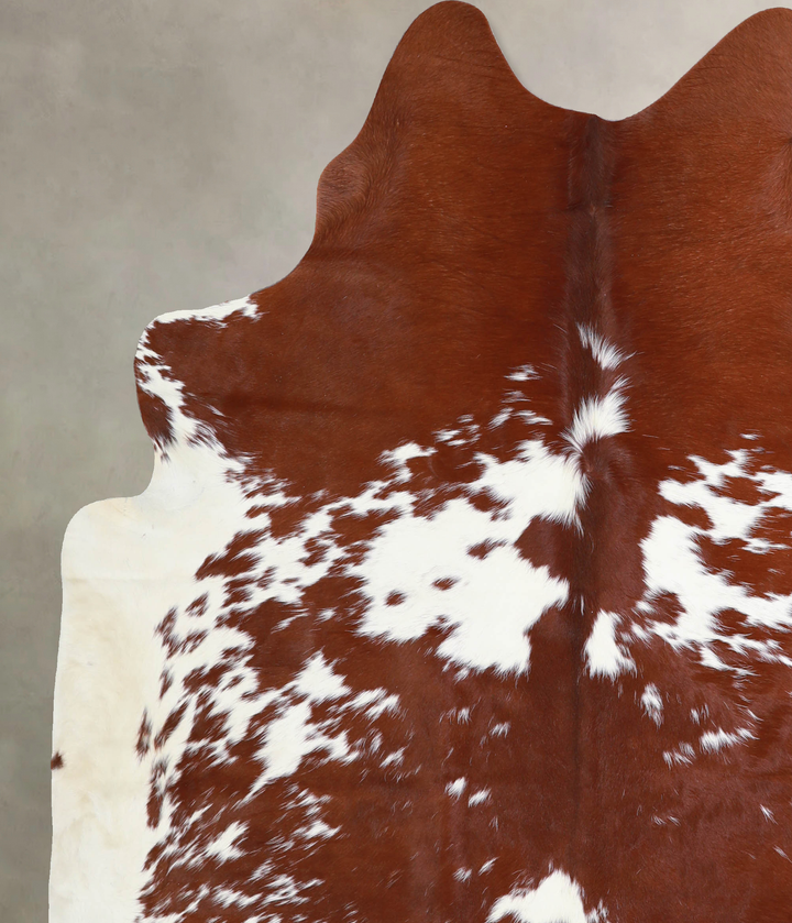 Brown and White X-Large Brazilian Cowhide Rug 7'1"H x 6'2"W #A33996 by Hudson Hides