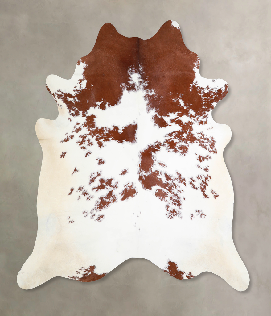 Brown and White X-Large Brazilian Cowhide Rug 6'9"H x 6'2"W #A33998 by Hudson Hides